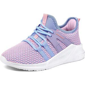 👑Girls Running Athletic Purple Sneakers Lace-up Tennis Comfortable Sports Shoes